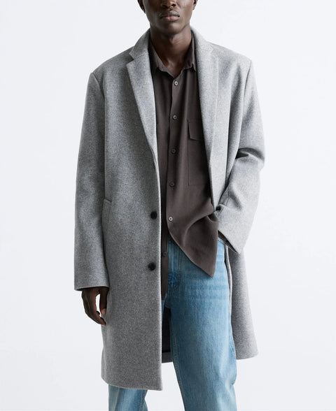 NEW TPQ Men's Woolen Mid-Length Coat