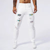 RESHAKE Ripped Slim Fit White Stretch Jeans