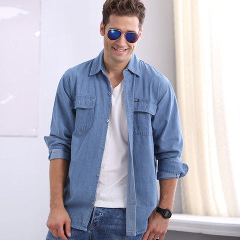 Men's Long Sleeve Denim Shirt
