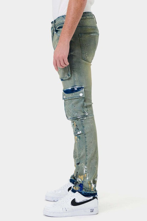 [LIMITED EDITION] First Row L.A. - Multi Cargo Slim Straight Denim Jeans