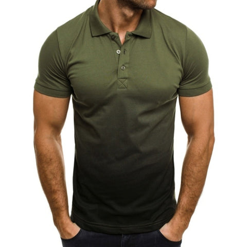 Men's Slim-Fit Gradient Print POLO T-Shirt