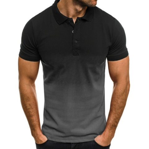Men's Slim-Fit Gradient Print POLO T-Shirt