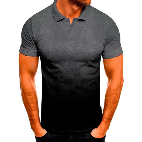 Men's Slim-Fit Gradient Print POLO T-Shirt