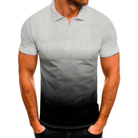 Men's Slim-Fit Gradient Print POLO T-Shirt