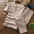 Men's Casual Asian Styled Short-Sleeved Linen Suit