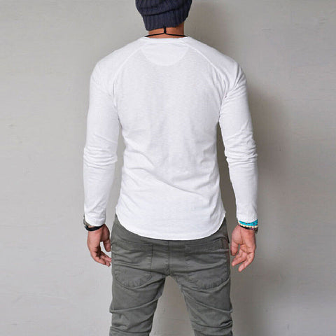 Men's Long Sleeve Henley Sweater [S-4XL]