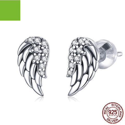 S925 Sterling Silver Wings Earrings Hypoallergenic