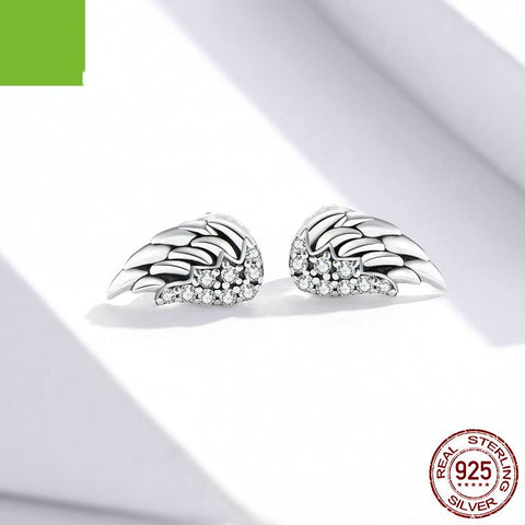 S925 Sterling Silver Wings Earrings Hypoallergenic