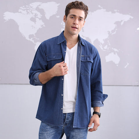 Men's Long Sleeve Denim Shirt