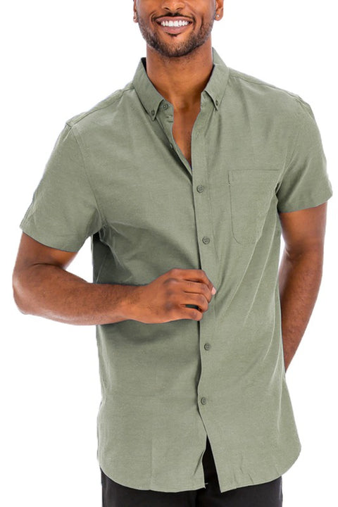 WEIV Men's Casual Short Sleeve Shirt