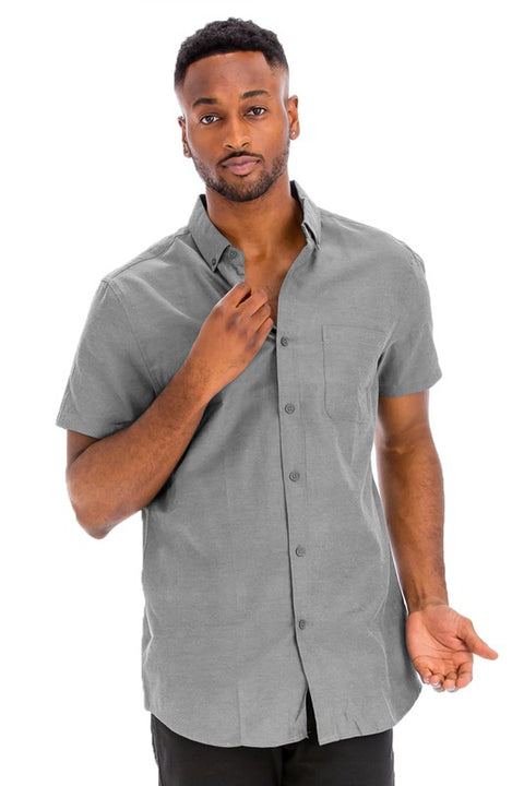WEIV Men's Casual Short Sleeve Shirt