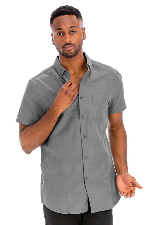 WEIV Men's Casual Short Sleeve Shirt