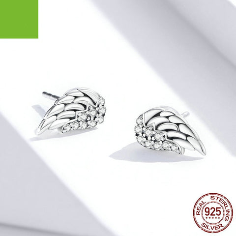 S925 Sterling Silver Wings Earrings Hypoallergenic