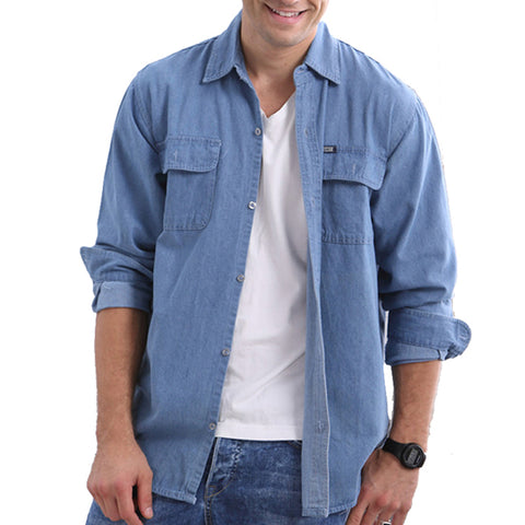 Men's Long Sleeve Denim Shirt