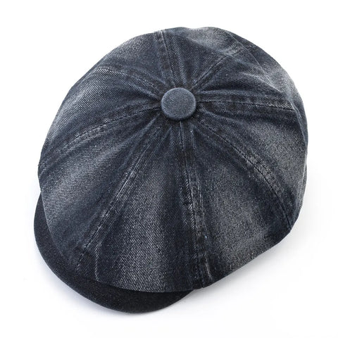 Casquette Gavroche en Denim Style Rétro