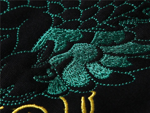 NEW Green Dragon Embroidered Sweatshirt