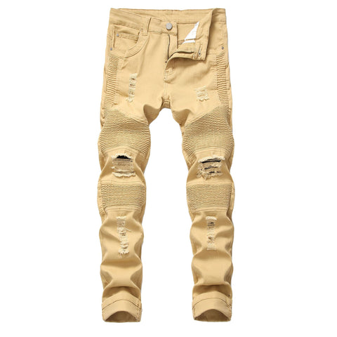 Slim Fit Distressed Casual Jeans