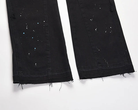 Men's Splash Paint Graffiti Flare Pants