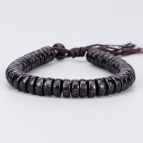 Handmade Natural Stone Tibetan Buddhist Mantra Bracelet