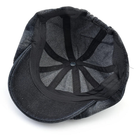 Casquette Gavroche en Denim Style Rétro