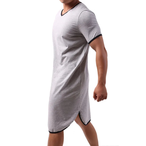 Men's Short Sleeve Cotton Onesie Sleep Robe