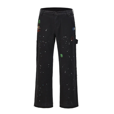Men's Splash Paint Graffiti Flare Pants
