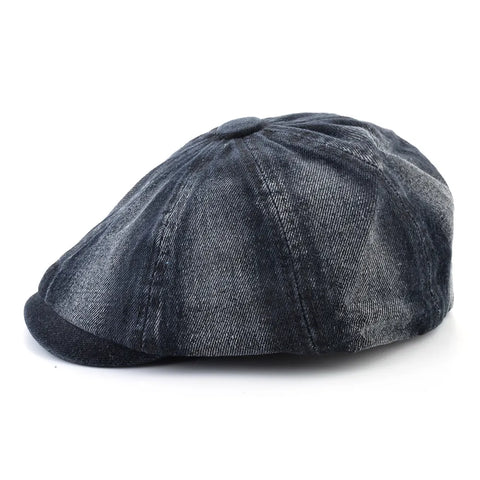 Casquette Gavroche en Denim Style Rétro