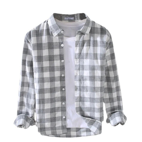 Men's Classic Long-Sleeve Checkered Shirt
