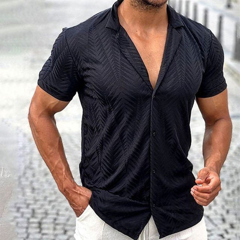 Camisa con solapa 3D para hombre