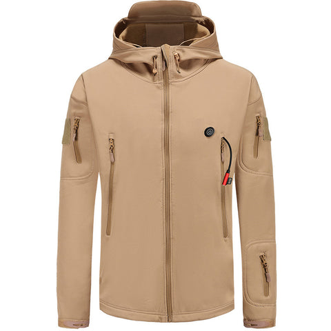 Smart Heating Hooded Fleece-Lined Coat