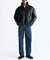 Men's Faux Leather Stand Collar Jacket