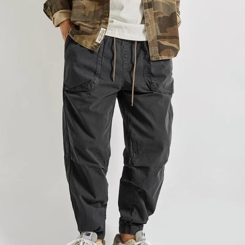 Woven Tie-Feet Cargo Pants