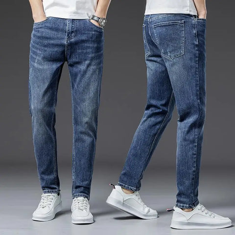KOLMAKOV Classic Solid Color Stretch Straight Jeans