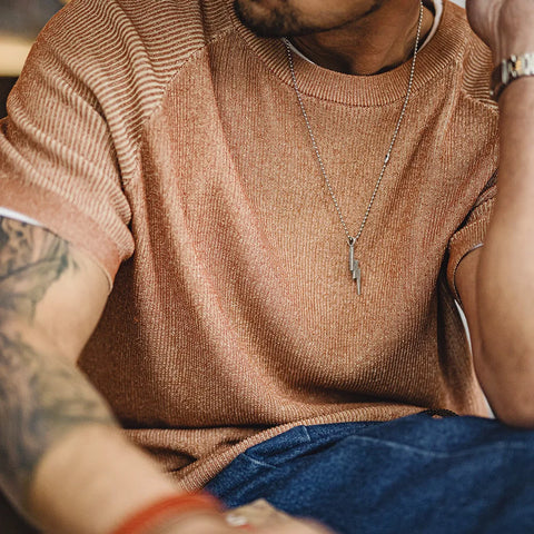 UNCLEFU Orange Knitted Tee