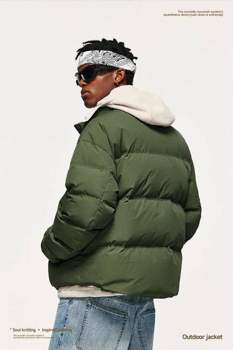 INFL Windproof Cropped Duck Down Puffer Jacket [Unisex]
