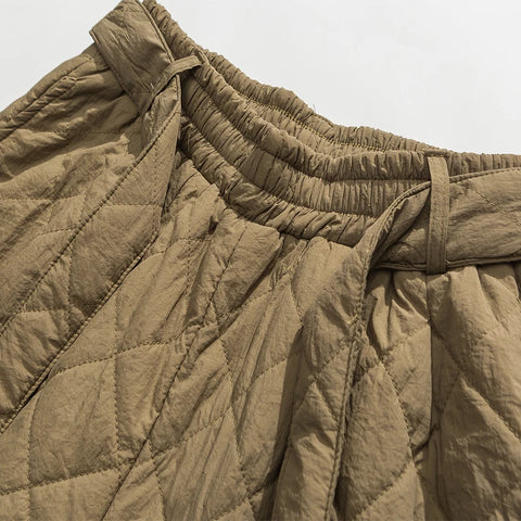 Quilted Insulated Oversized Cropped Harem Pants
