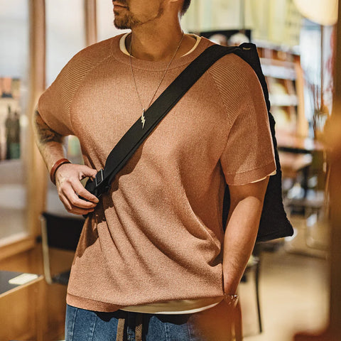 UNCLEFU Orange Knitted Tee