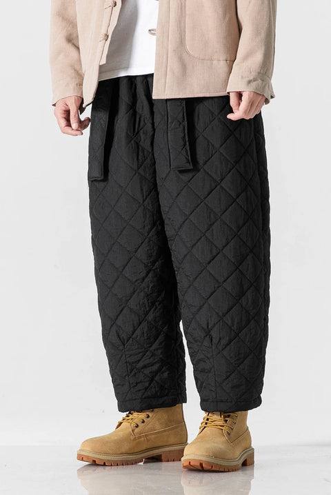 Quilted Insulated Oversized Cropped Harem Pants
