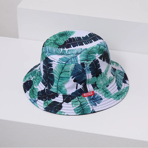 NUZADA Unisex Feather Print Reversible Bucket Hat