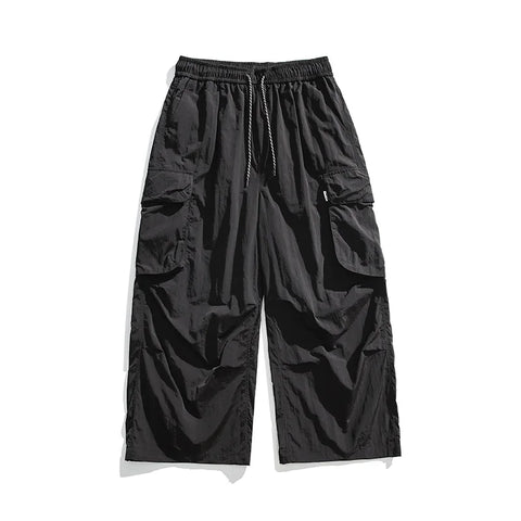 AMERICAN CASUAL Drawstring Parachute Cargo Pants