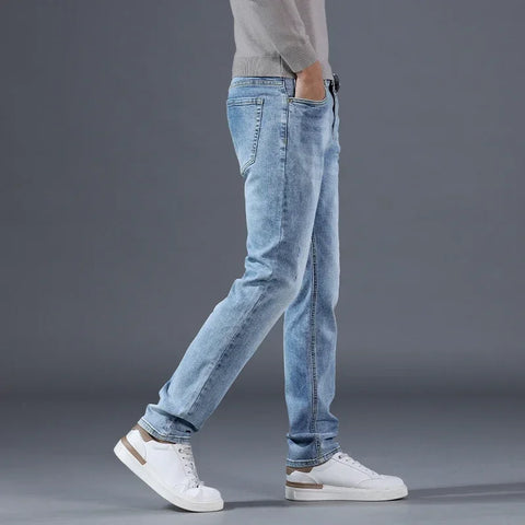 Light Stretch Denim Slim Straight Jeans