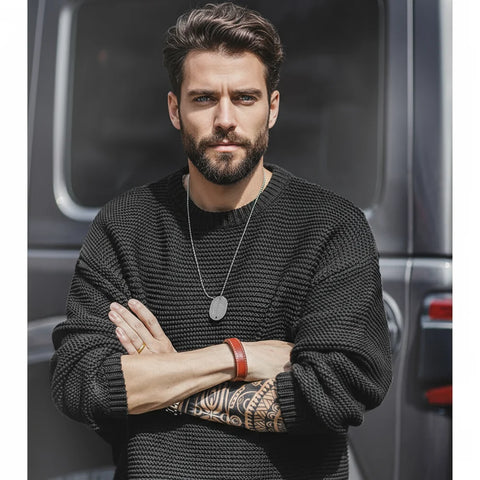 AMEKAJI Purl Stitch Heavyweight Knitted Sweater