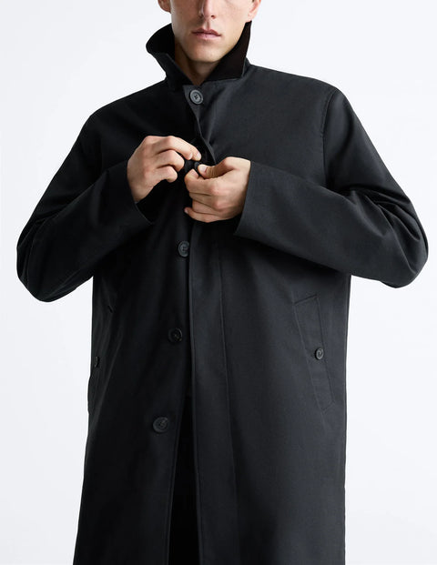 Men's Detachable Puffer Vest Trench Coat