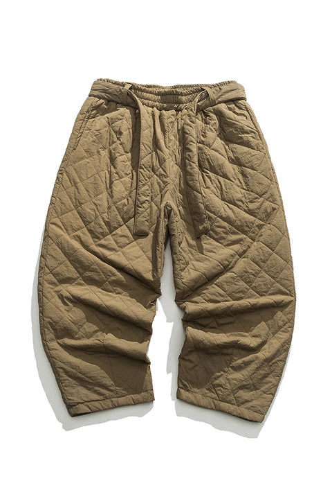 Quilted Insulated Oversized Cropped Harem Pants