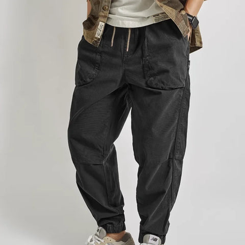 Woven Tie-Feet Cargo Pants