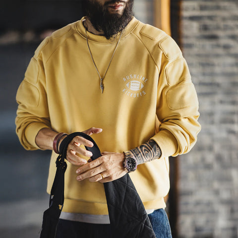 AMEKAJI Fleece Crew Neck Sweatshirt