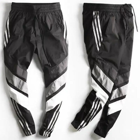 Pocket Stripe High Waist Contrast Color Track Pants