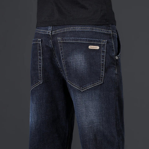 Classic Fleece Lined Volcanic Denim Straight Jeans
