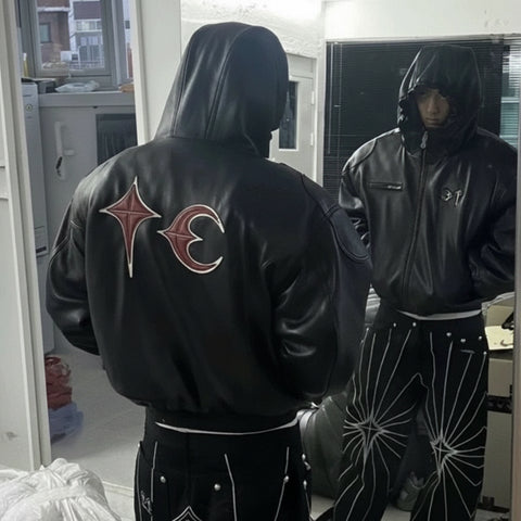 NEW THUG CLUB Insulated Heavyweight Cotton Leather Jacket