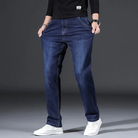 Classic Fleece Lined Volcanic Denim Straight Jeans